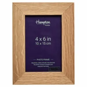 Solid Oak 4x6 Double Photo Frame Hinged