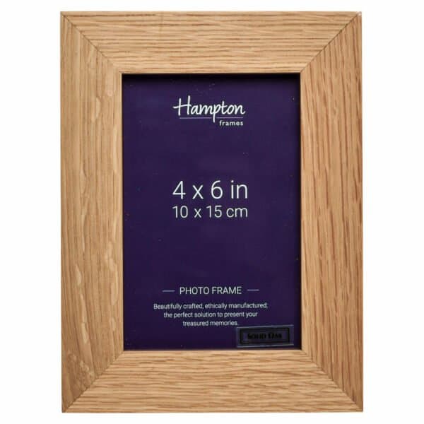 Solid Oak 4x6 Double Photo Frame Hinged