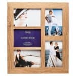 New England Solid Oak 5 Aperture Gallery Style Photo Frame Image