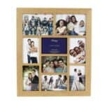 New England Solid Oak 9 Aperture Gallery Style Photo Frame Image