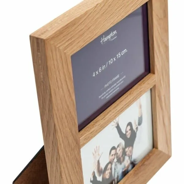 Solid Oak 4x6 Double Photo Frame