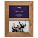 New England 4x6 Solid Oak Double Photo Frame Image