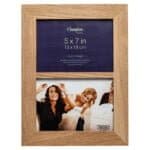 New England 5x7 Solid Oak Double Photo Frame Image