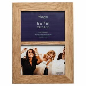 Solid Oak 5x7 Double Photo Frame