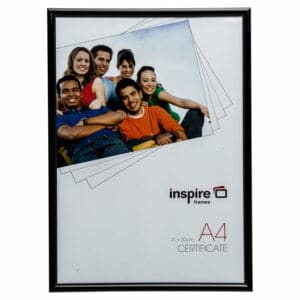 A4 Black Glass Certificate Frame