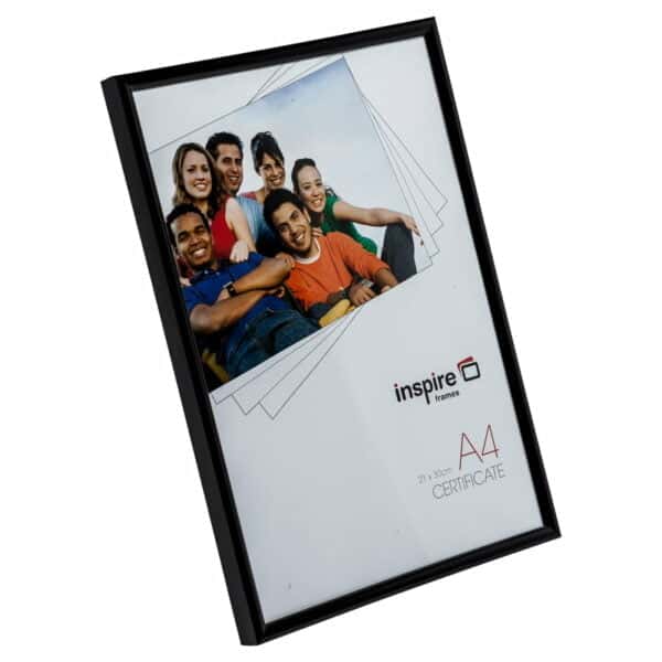 A4 Black Glass Certificate Frame
