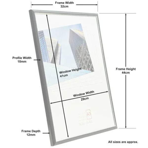 Elegant silver photo frame on white background