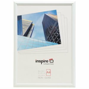 Elegant white photo frame with detailed border design