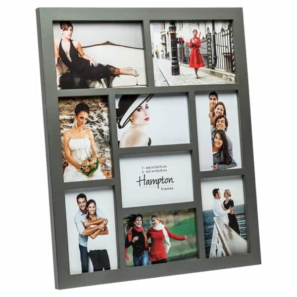 Gallery Distressed 9 Aperture Grey Photo Frame