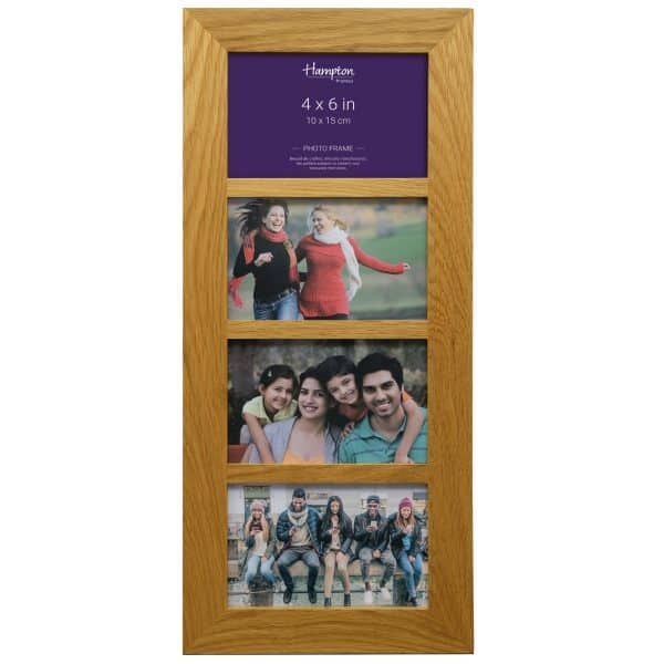 Wooden multi-aperture 4x6 inch photo frame