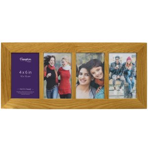 Wooden multi-aperture 4x6 inch photo frame