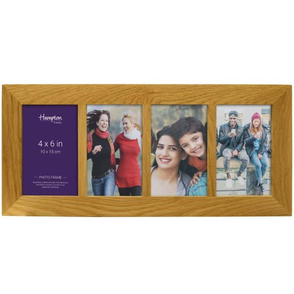 Wooden multi-aperture 4x6 inch photo frame