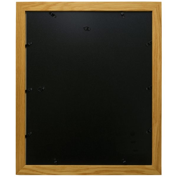 Back of wooden picture frame with clips