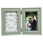 Paloma 4x6 Sage Green Hinged Double Photo Frame Image
