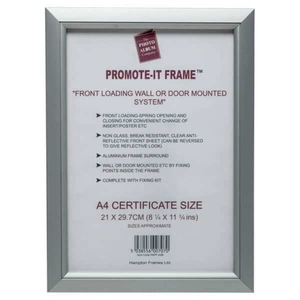 Promote It A4 Black Aluminum Certificate Frame