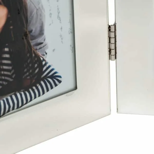 Woburn 4x6 Silver Hinged Double Photo Frame