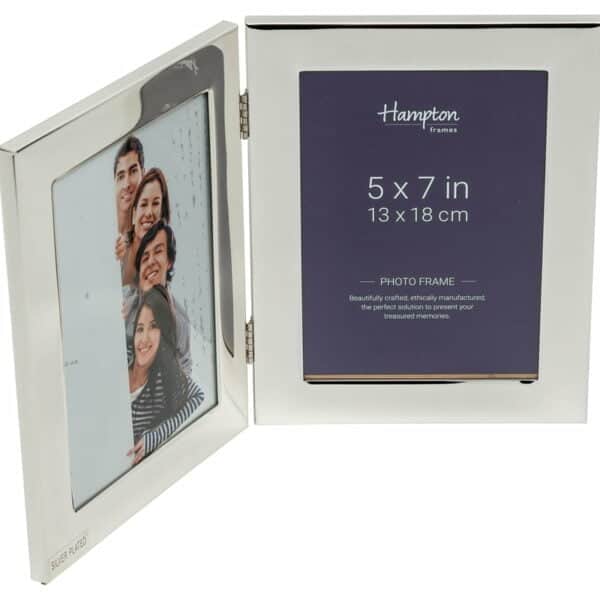 Woburn 5x7 Silver Hinged Double Photo Frame