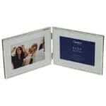 Mayfair 4x6 Narrow Silver Hinged Double Photo Frame With Mount Image