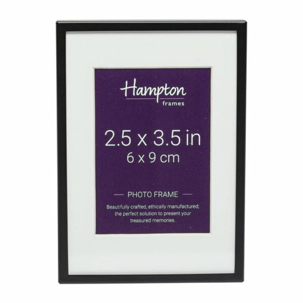 Madrid 2 5 3 5 Thin Black Photo Frame With Mount Hampton Frames Retail