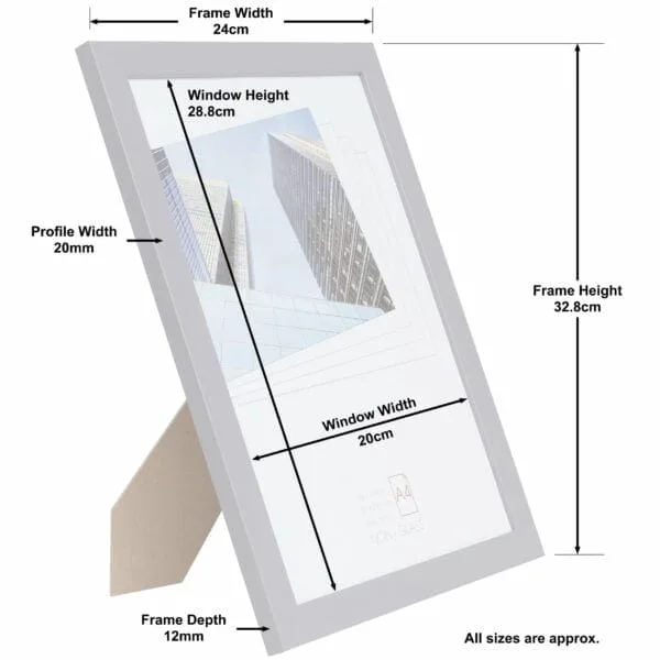 Zurich A4 Solid Grey Certificate Frame - Image 6