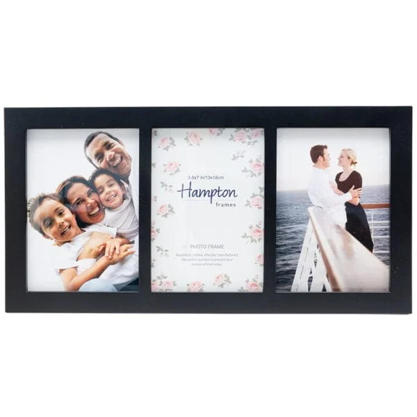 Gallery 5x7 Triple Black Photo Frame