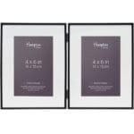 Madrid 4x6 Narrow Black Hinged Double Photo Frame With Mount Image
