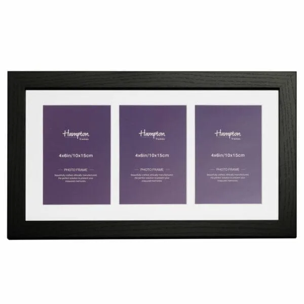 Black picture frame with golden interior trim