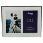 Mayfair 4x6 Narrow Silver Double Photo Frame With Mount Image