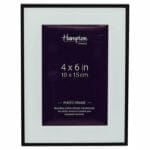 Madrid 4x6 Thin Black Photo Frame With Mount Image