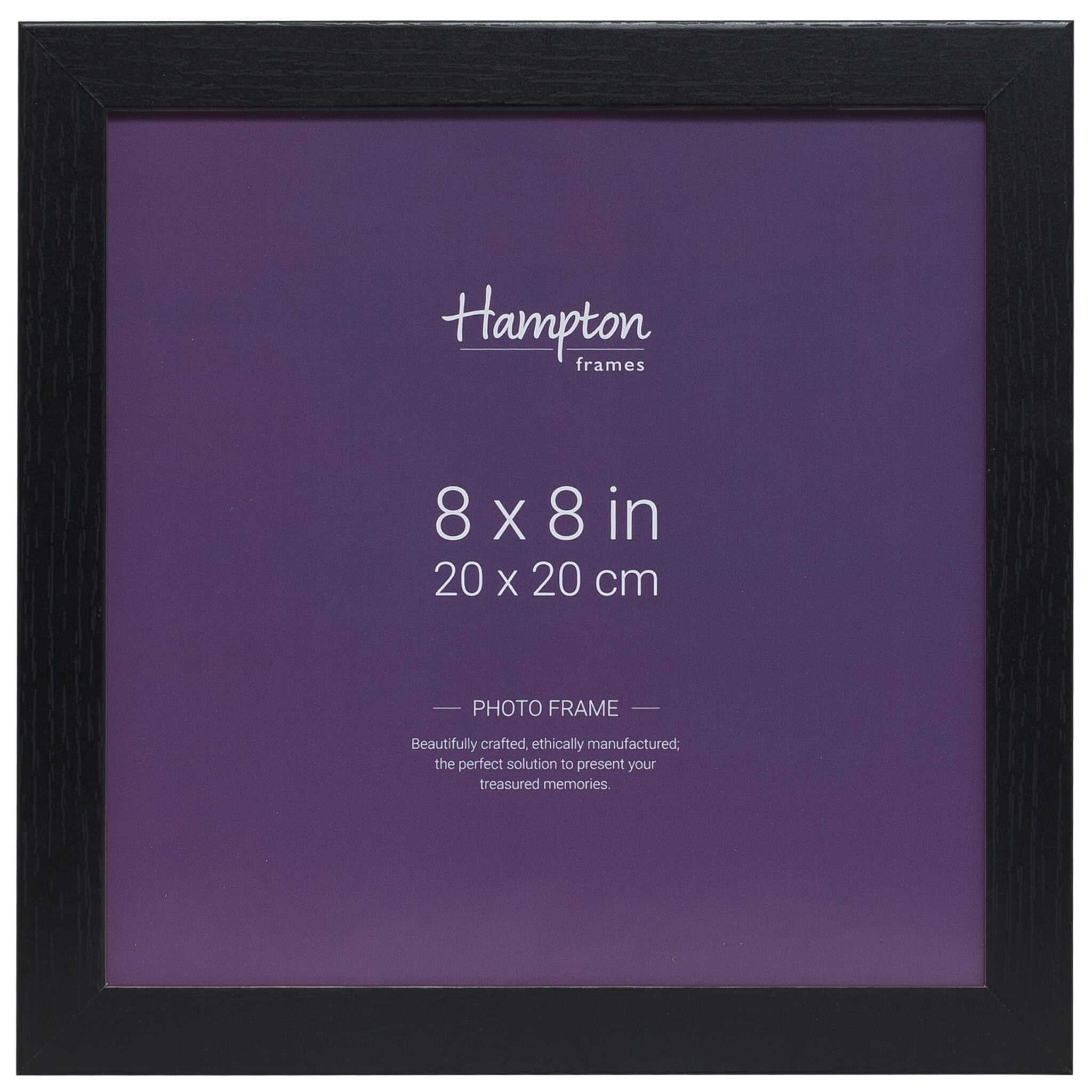 OXFORD Black 8x8 (20x20cm) Square Photo Picture Frame - Hampton Frames ...