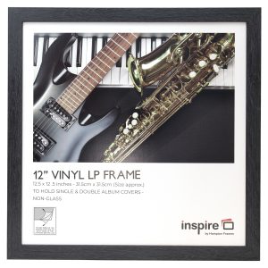 Black 12 inch vinyl LP frame display