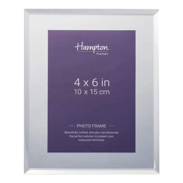 Hampton branded 4x6 inch silver photo frame