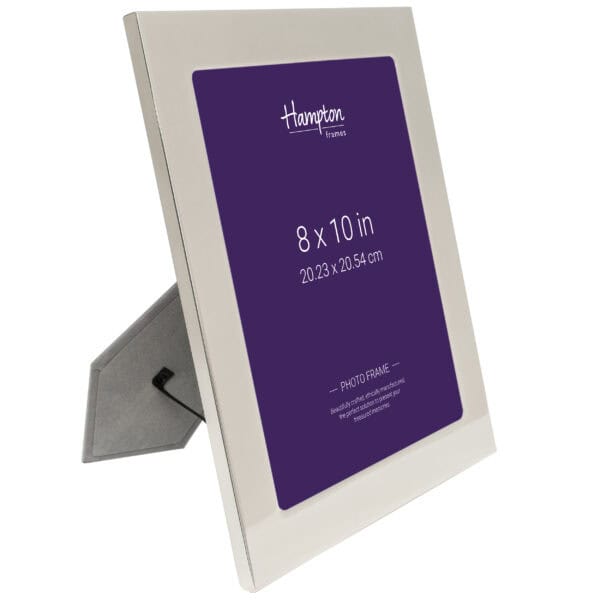 Hampton 8x10 inch silver photo frame with stand