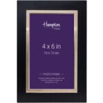 Delano 4x6 (10x15cm) Black Photo Frame with Gold Effect Inlay Image