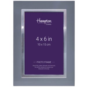 Silver photo frame, 4x6 inches, Hampton brand.