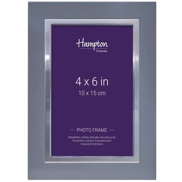 Silver photo frame, 4x6 inches, Hampton brand.