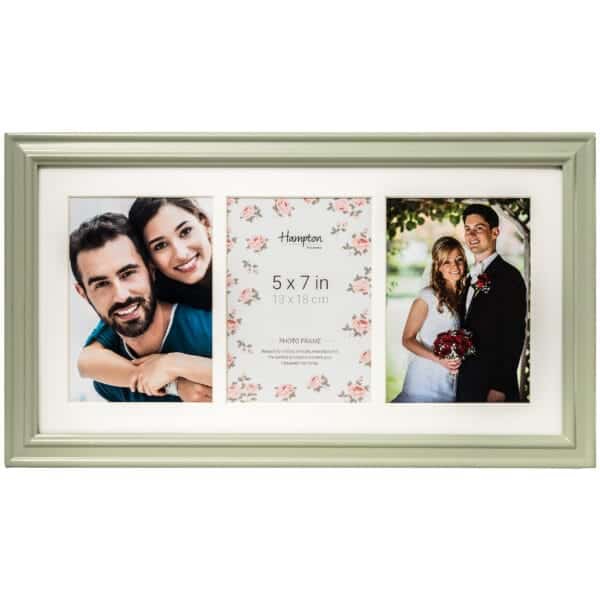 Triple photo frame with floral design