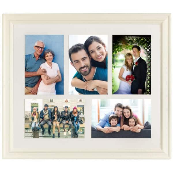 Collage of happy family and friends photos