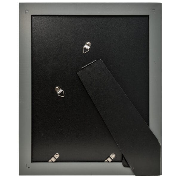 Back of a picture frame with stand.