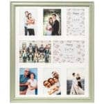 Helena Multi Aperture Eight  - Six - 4x6 (10x15cm) Two - 5x7 Sage Green Photo Frame Acrylic (Non Glass) Image