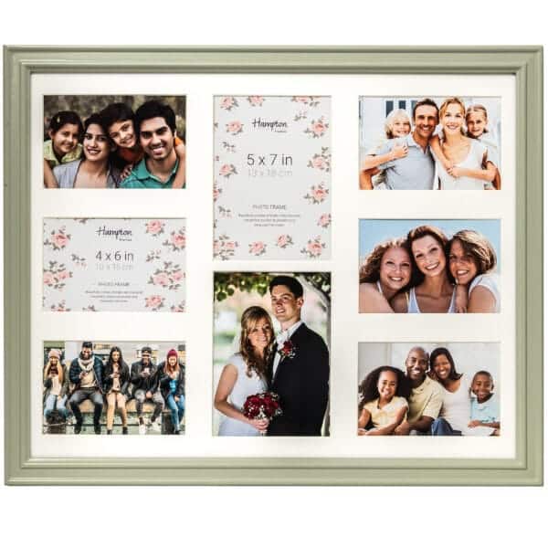 Multiphoto frame displaying diverse family pictures.