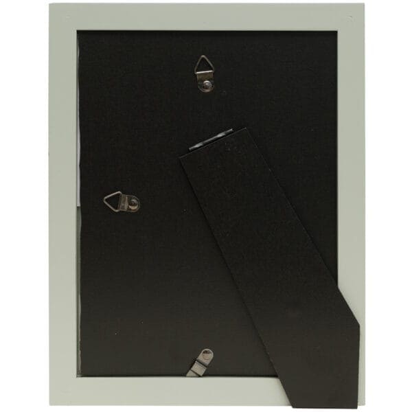 Back of a picture frame with stand.