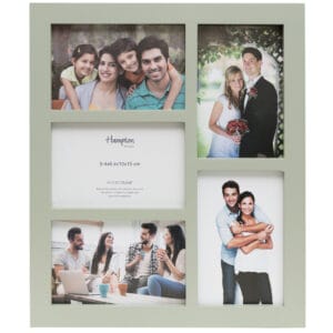 Collage photo frame with family and wedding pictures.
