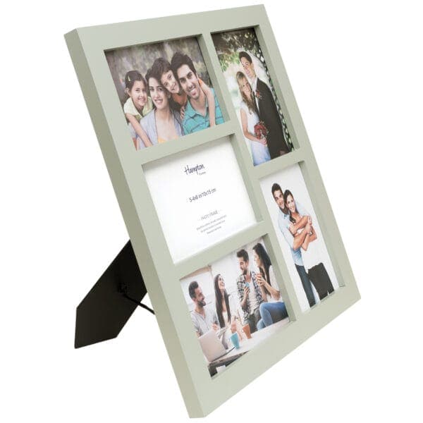 Collage photo frame with family pictures.