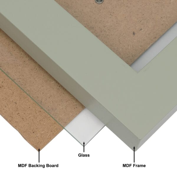 MDF frame with glass and backing board