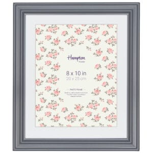 8x10 grey photo frame with floral pattern insert