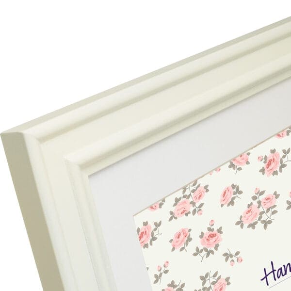 White picture frame with floral print