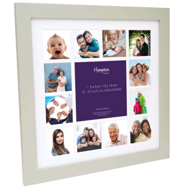 Collage photo frame with various family images.