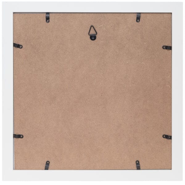 Back view of an empty photo frame.