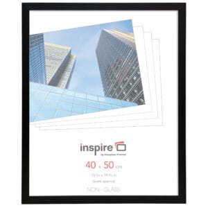 Inspire frame with modern building photo, 40x50cm size.